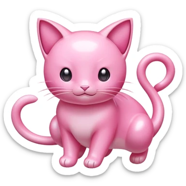 pink Mew Pokemon floating sticker