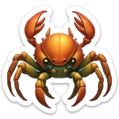 alien crab creature scifi roguelike rpg style inspired by slay thee spire sticker