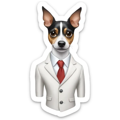 Rat terrier in a suit  sticker