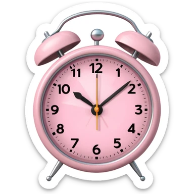 Please make me an alarm clock that will show six o'clock in the morning and make it in the style of ios 18.1 and aesthetic and the color is light pink sticker