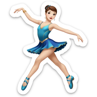 Jazz dancer white with brown hair wearing dance turning shoes not ballet shoes  sticker