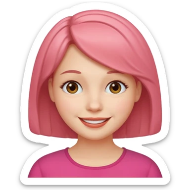 a smiling, bobbed-haired woman sticker