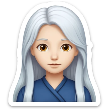 Girl with long whit hair sticker