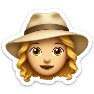 Cute face of a woman with hat sticker