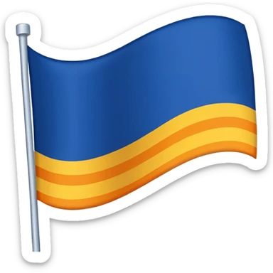 A flag whit darkblue, blue, white, yellow and orange sticker
