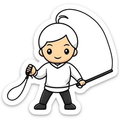 A person whipping a whip sticker