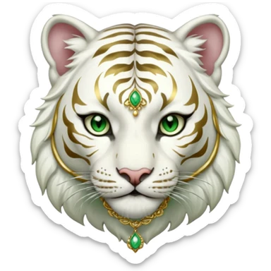 ESO Female white tiger khajiit leader of the umbral rose  sticker