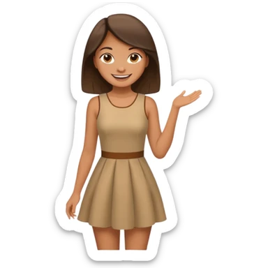 A girl is very more short dress and she is realistic to sticker