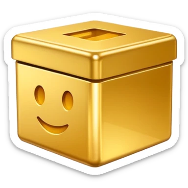 Clean Gold box direct frontal view sticker