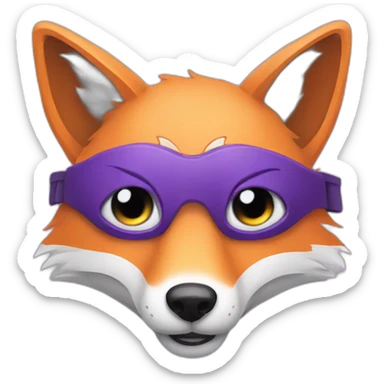 purple fox making a wink with his eye sticker