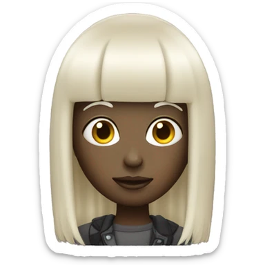 alien with platinum blonde fringe hair sticker