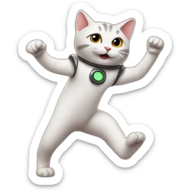 A cat dancing on mars sticker