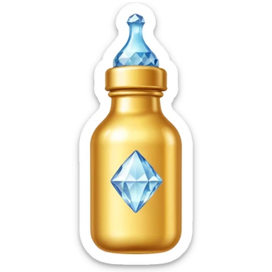 Biberón dorado con diamantes 🍼con ese biberón  de bebe  solo el biberón sticker