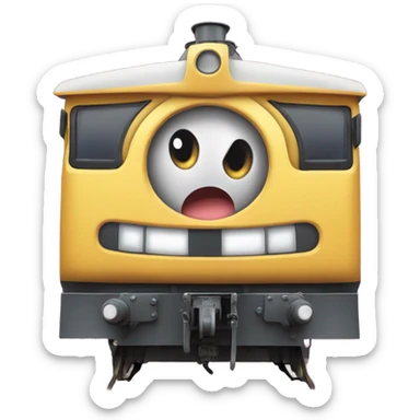 A electric locomotive (With little Kirby eyes on the front of the trains face) sticker
