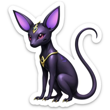 Shiny Edgy Gothic Futuristic Salandit-Umbreon-Espeon-Hybrid (Full body) sticker