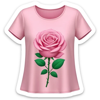 A 3D cartoon rose-pink women’s top with short sleeves, soft fabric texture, gentle lighting, isolated on plain background. plain top. sticker