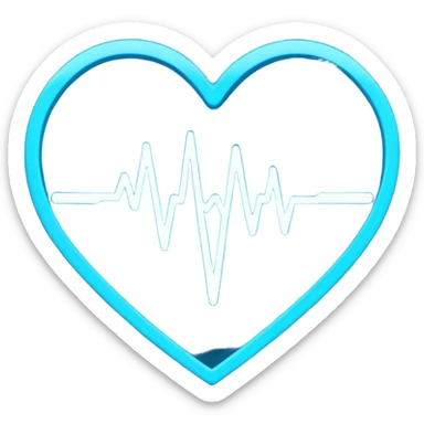 heart pules tech with the pules symbol in the middle  sticker