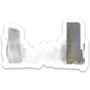 📝 (Memo) - "Illustrate a digital memo pad with animated notes popping up, set in a creative workspace with a panoramic city view." sticker