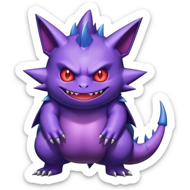 Shiny Dark Gengar-Haunter-Nidorino-fusion-hybrid full body sticker