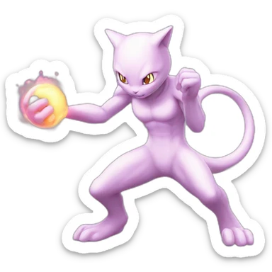 Mewtwo fight Mew sticker