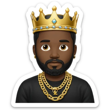 charly flow cabello negro camisa negra barba candena de oro rey  sticker