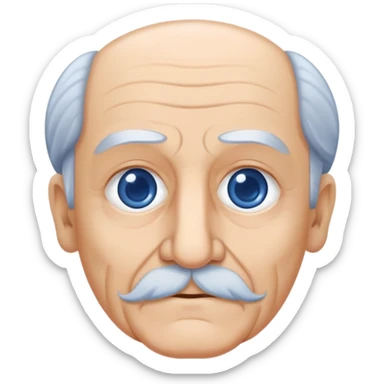 Abuelo italiano piel blanca y ojos azules calvo, no barba y no bigote  sticker