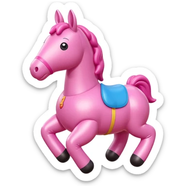 inflatable bouncing pink rody horse sticker