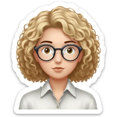 Étudiante de 20 ans métissée avec les cheveux bouclés, le visage ovale et des lunettes semi rondes et les yeux en amande par le hublot d'un avion  sticker