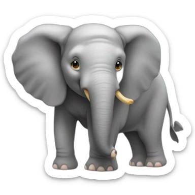 Éléphant avec un canard sur le dos sticker