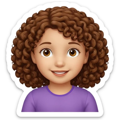3yr old girl curly brown hair brown eyes sticker