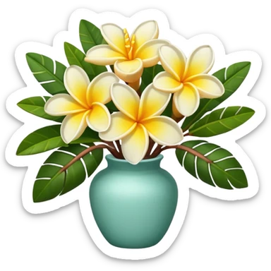 Make a bouquet of plumerias   sticker