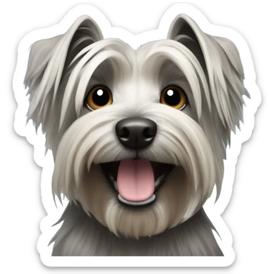 Skye terrier dog with darker snout sticker