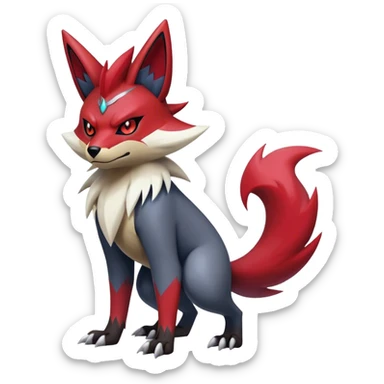 Epic Shiny Cool Edgy Badass Zangoose-Zorua-Zoroark-Pokemon-fakemon-hybrid-animal Full Body  sticker