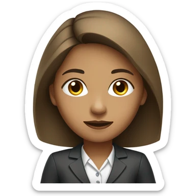 Medium straight hair computer science girl intern with a computer  light brown skin sticker