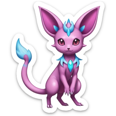 Shiny Dark Espeon-Haunter-Sylveon-Nidorino-fusion-hybrid full body sticker