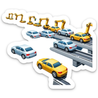 automobile plant with a conveyor sticker