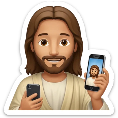 Jésus sur son téléphonesur son téléphone sticker