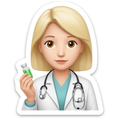doctor of medicine holding pills sticker