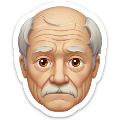 Strict Teacher – old man, serious gaze, raised chalk sticker