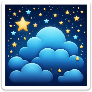 Beautiful night sky filled with stars, cosmic scene, deep blue with bright stars sticker
