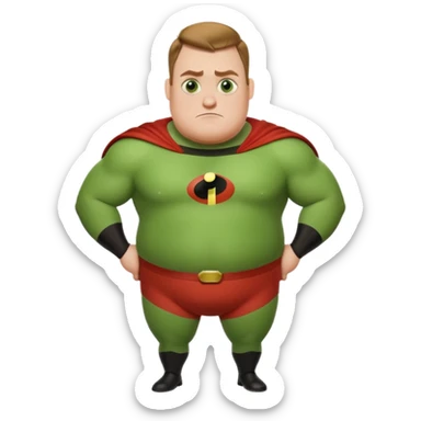 really fat green mr incredible farting sticker