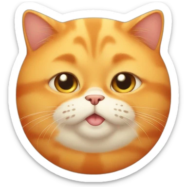 Orange fat cat really fat obese sticker