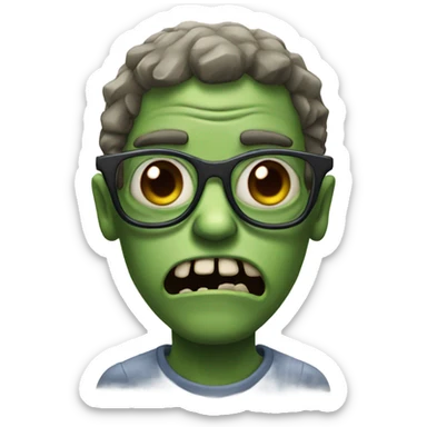 Zombie with glasses sticker