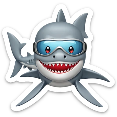 Shark with a ski mash on sticker