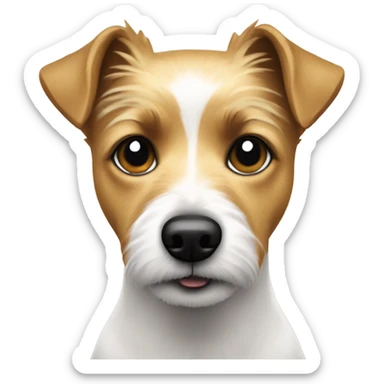 focused blonde Jack Russell/Yorkie dog in solitude with short hair sticker