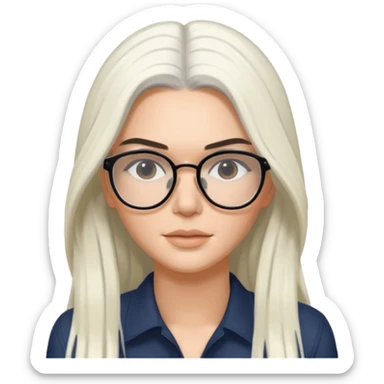 kendall jenner with long white hair and glasses sticker