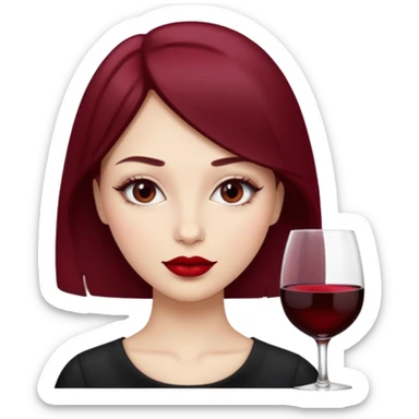 girl with wine red vibe sticker