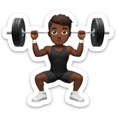 italian guy black clothes white converse shoes clean and jerk exercise sticker