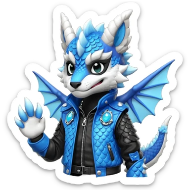 Cool gothic cute badass Scaley Vernid-Protogen-Primagen-Dutch-Angel-Dragon-Trico-Fursuit-furry-fursona sticker