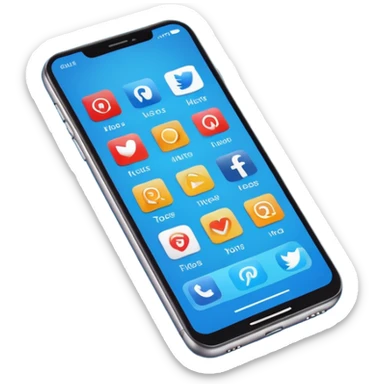 Ads on phone blue colors social media sticker